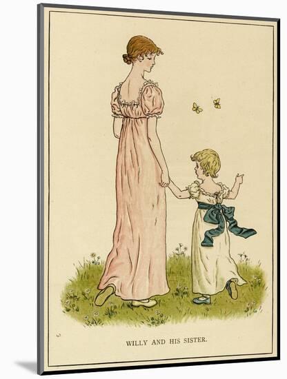 Illustration, Willy and His Sister-Kate Greenaway-Mounted Art Print