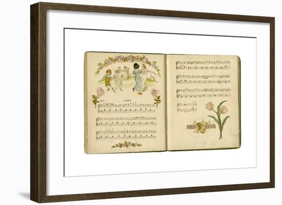 Illustration with Music, a Romp-Kate Greenaway-Framed Giclee Print