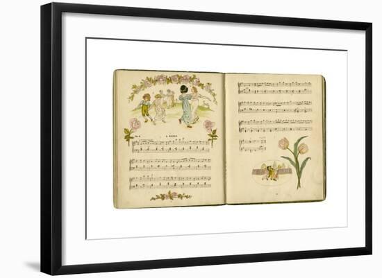 Illustration with Music, a Romp-Kate Greenaway-Framed Giclee Print