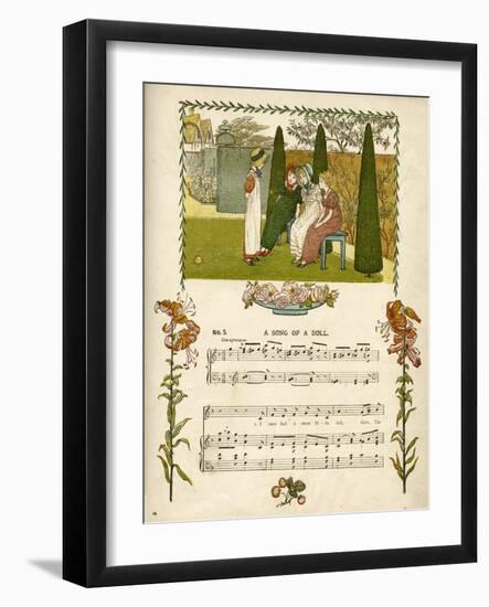 Illustration with Music, a Song of a Doll-Kate Greenaway-Framed Art Print