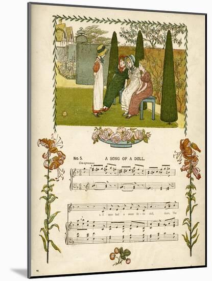 Illustration with Music, a Song of a Doll-Kate Greenaway-Mounted Art Print