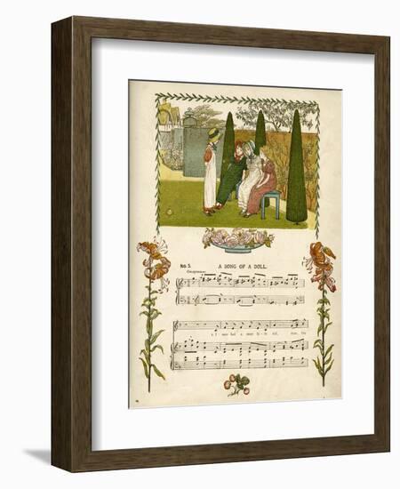 Illustration with Music, a Song of a Doll-Kate Greenaway-Framed Art Print