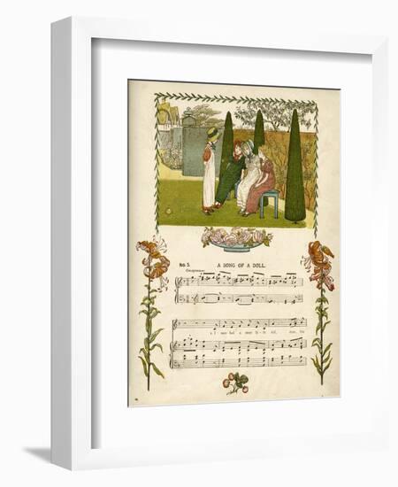 Illustration with Music, a Song of a Doll-Kate Greenaway-Framed Art Print