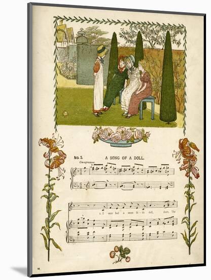 Illustration with Music, a Song of a Doll-Kate Greenaway-Mounted Art Print