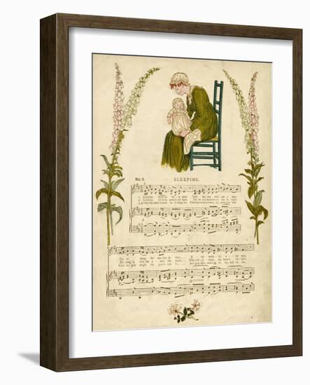 Illustration with Music, Sleeping-Kate Greenaway-Framed Art Print