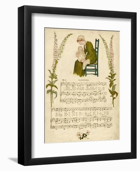 Illustration with Music, Sleeping-Kate Greenaway-Framed Art Print