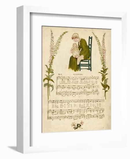 Illustration with Music, Sleeping-Kate Greenaway-Framed Art Print