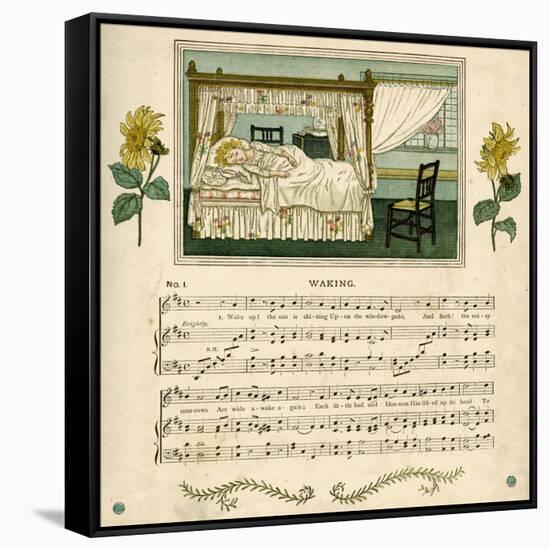 Illustration with Music, Waking-Kate Greenaway-Framed Stretched Canvas