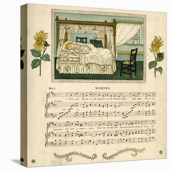 Illustration with Music, Waking-Kate Greenaway-Stretched Canvas