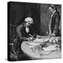 Illustration with Thomas Jefferson Approving the Louisiana Purchase-null-Stretched Canvas