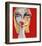 Illustration Woman Face - Red-null-Framed Art Print