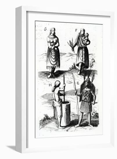 Illustrations of Algonquin Dress-Samuel de Champlain-Framed Giclee Print