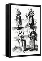 Illustrations of Algonquin Dress-Samuel de Champlain-Framed Stretched Canvas