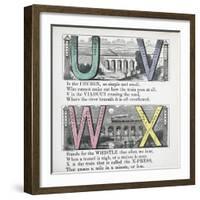 Illustrations Of Letters U, V, W and X: Urchin, Viaduct, Whistle and X-press-null-Framed Giclee Print