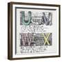 Illustrations Of Letters U, V, W and X: Urchin, Viaduct, Whistle and X-press-null-Framed Giclee Print