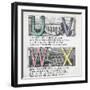 Illustrations Of Letters U, V, W and X: Urchin, Viaduct, Whistle and X-press-null-Framed Giclee Print