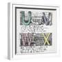 Illustrations Of Letters U, V, W and X: Urchin, Viaduct, Whistle and X-press-null-Framed Giclee Print