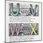 Illustrations Of Letters U, V, W and X: Urchin, Viaduct, Whistle and X-press-null-Mounted Giclee Print