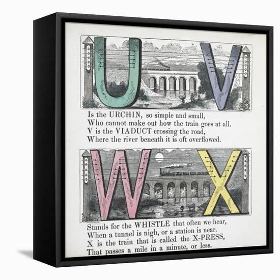 Illustrations Of Letters U, V, W and X: Urchin, Viaduct, Whistle and X-press-null-Framed Stretched Canvas