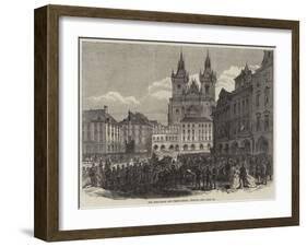 Illustrations of the Late War, the Ring-Platz and Thein-Kirche, Prague-null-Framed Giclee Print