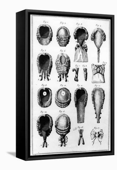 Illustrations of Various Wig Fashions, Plate Vii, Vol.8, from 'Encyclopedie Des Sciences Et…-null-Framed Stretched Canvas