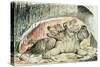 Illustrations to Dante's 'Divine Comedy', Cerberus-William Blake-Stretched Canvas
