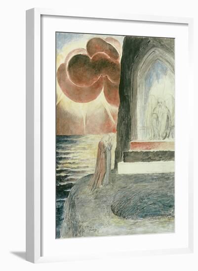 Illustrations to Dante's 'Divine Comedy', Dante and Virgil Approaching the Angel-William Blake-Framed Giclee Print