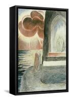 Illustrations to Dante's 'Divine Comedy', Dante and Virgil Approaching the Angel-William Blake-Framed Stretched Canvas