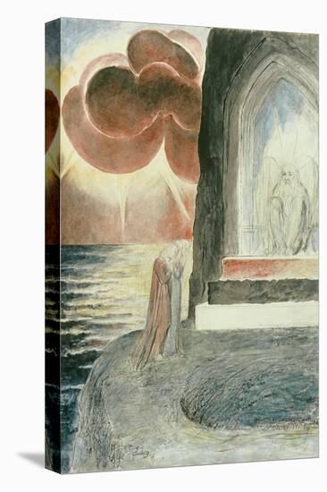 Illustrations to Dante's 'Divine Comedy', Dante and Virgil Approaching the Angel-William Blake-Stretched Canvas