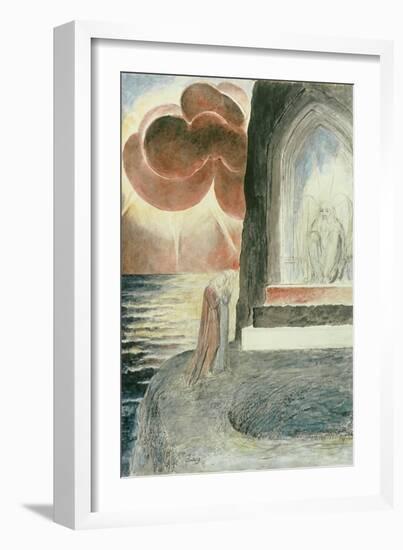 Illustrations to Dante's 'Divine Comedy', Dante and Virgil Approaching the Angel-William Blake-Framed Giclee Print