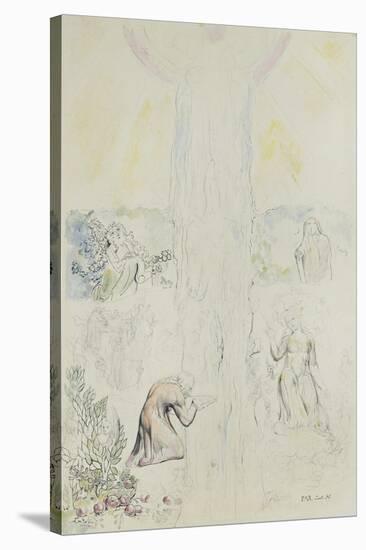 Illustrations to Dante's 'Divine Comedy', Dante in the Empyrean, Drinking at the River of Light-William Blake-Stretched Canvas