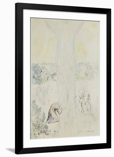 Illustrations to Dante's 'Divine Comedy', Dante in the Empyrean, Drinking at the River of Light-William Blake-Framed Giclee Print