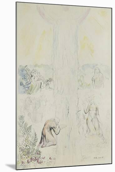 Illustrations to Dante's 'Divine Comedy', Dante in the Empyrean, Drinking at the River of Light-William Blake-Mounted Giclee Print