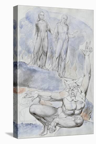 Illustrations to Dante's 'Divine Comedy', Plutus-William Blake-Stretched Canvas