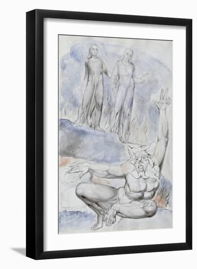 Illustrations to Dante's 'Divine Comedy', Plutus-William Blake-Framed Giclee Print