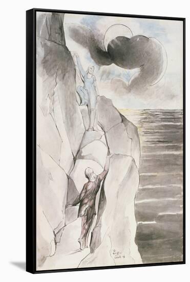 Illustrations to Dante's 'Divine Comedy', the Ascent of the Mountain of Purgatory-William Blake-Framed Stretched Canvas
