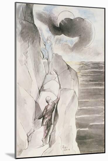 Illustrations to Dante's 'Divine Comedy', the Ascent of the Mountain of Purgatory-William Blake-Mounted Giclee Print