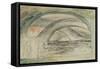 Illustrations to Dante's 'Divine Comedy', the Devils, with Dante and Virgil by the Side of the Pool-William Blake-Framed Stretched Canvas