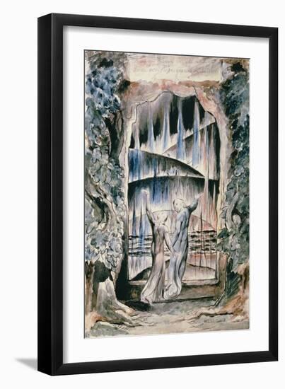 Illustrations to Dante's 'Divine Comedy', the Inscription over the Gate-William Blake-Framed Premium Giclee Print