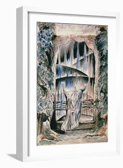 Illustrations to Dante's 'Divine Comedy', the Inscription over the Gate-William Blake-Framed Premium Giclee Print