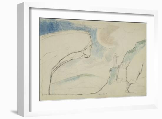 Illustrations to Dante's 'Divine Comedy', the Laborious Passage Along the Rocks-William Blake-Framed Giclee Print