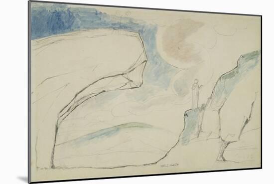 Illustrations to Dante's 'Divine Comedy', the Laborious Passage Along the Rocks-William Blake-Mounted Giclee Print
