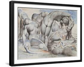 Illustrations to Dante's 'Divine Comedy', the Punishment of the Thieves-William Blake-Framed Giclee Print