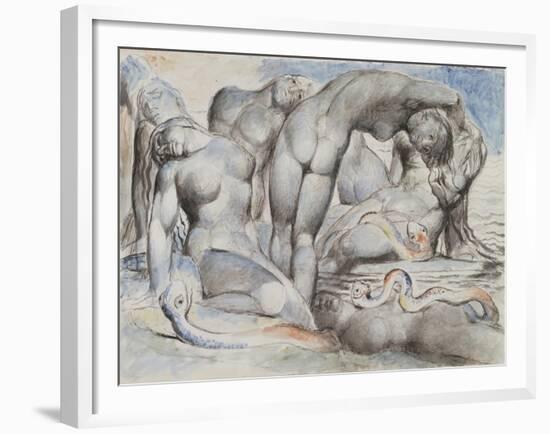 Illustrations to Dante's 'Divine Comedy', the Punishment of the Thieves-William Blake-Framed Giclee Print
