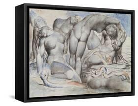 Illustrations to Dante's 'Divine Comedy', the Punishment of the Thieves-William Blake-Framed Stretched Canvas