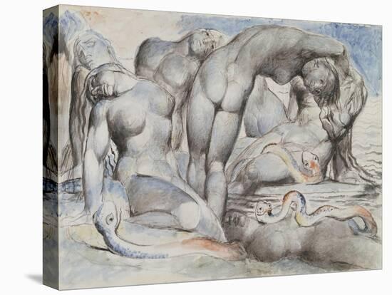 Illustrations to Dante's 'Divine Comedy', the Punishment of the Thieves-William Blake-Stretched Canvas