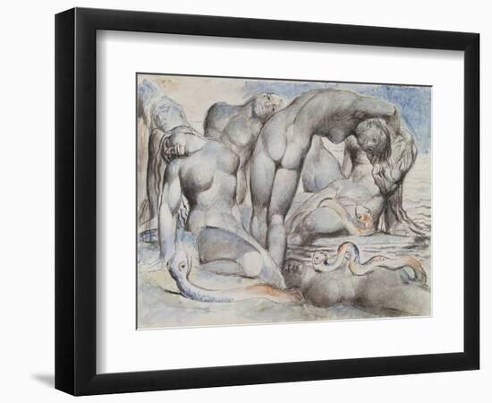 Illustrations to Dante's 'Divine Comedy', the Punishment of the Thieves-William Blake-Framed Premium Giclee Print