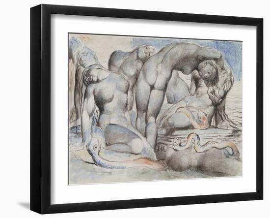 Illustrations to Dante's 'Divine Comedy', the Punishment of the Thieves-William Blake-Framed Giclee Print