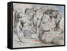 Illustrations to Dante's 'Divine Comedy', the Punishment of the Thieves-William Blake-Framed Stretched Canvas