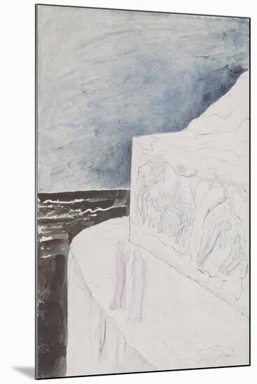 Illustrations to Dante's 'Divine Comedy', the Rock Sculptured with the Recovery of the Ark and the-William Blake-Mounted Premium Giclee Print
